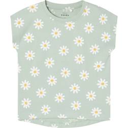 Name It Vigga T-shirt - Silt Green Daisy Flowers
