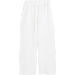 H&M Linen Blend Pull On Trousers - White