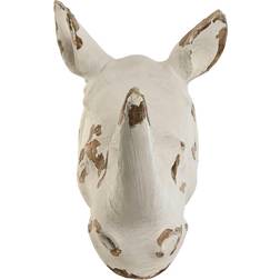 Home ESPRIT Rhinoceros Stripped White Väggdekor 18x37cm