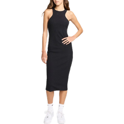 Nike Women's Sportswear Chill Knit Slim Sleeveless Ribbed Midi Dress - Black