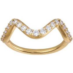 ByBiehl Wave Sparkle Ring Small - Gold/Transparent