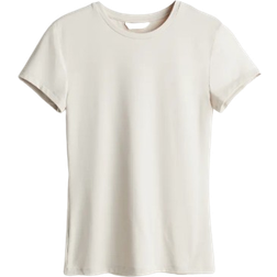 H&M Figure-Fitting T-shirt - Light Beige
