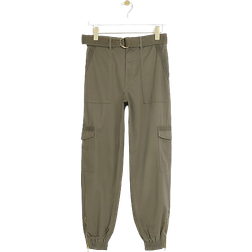 River Island Belted Utility Cargo Trousers - Khaki