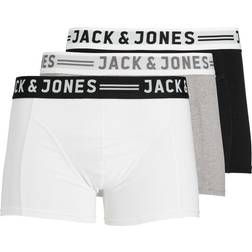 Jack & Jones Sense Trunks 3-pack - White/Light Grey Melange