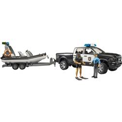Bruder RAM 2500 Police Pickup with L+S Module Trailer & Boat 02507