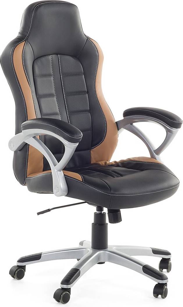  Bild på Beliani Prince Executive Gaming Chair - Black/Golden Brown/Silver gamingstol