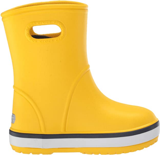  Bild på Crocs Kid's Crocband Rain Boot - Yellow/Navy gummistövlar