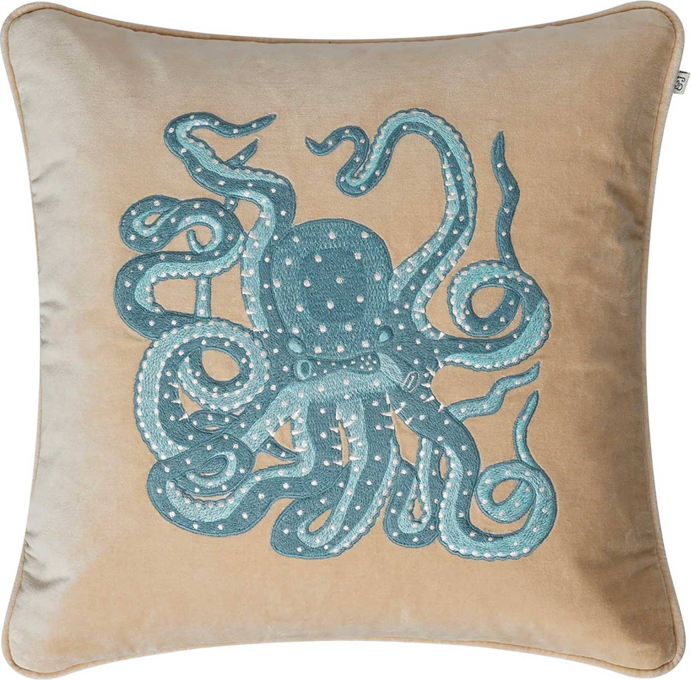  Bild på Chhatwal & Jonsson Octopus Kuddöverdrag Blå, Beige (50x50cm) prydnadskudde