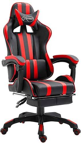  Bild på vidaXL Extendable Footrest and Padded Armrest Gaming Chair - Black/Red gamingstol