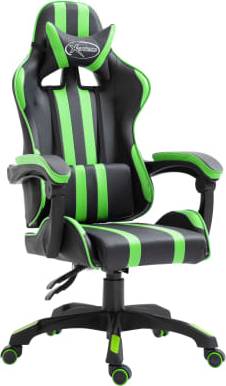  Bild på vidaXL Reclining Mechanism Gaming Chair - Black/Green gamingstol