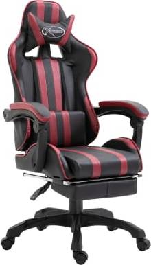  Bild på vidaXL Extendable Footrest and Padded Armrest Gaming Chair - Black/Burgundy gamingstol