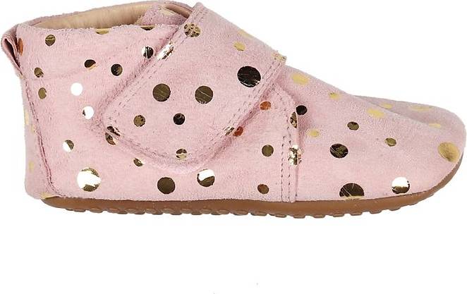  Bild på Pom Pom Slippers - Rose Gold Dot lära-gå-skor