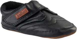  Bild på Melton Leather Shoe Velcro - Black lära-gå-skor