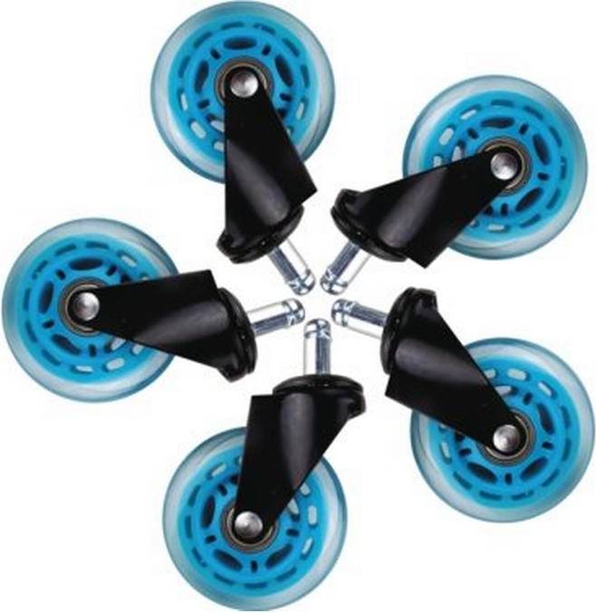 Bild på L33T 3 Inch Universal Gaming Chair Casters (5 Pieces) - Blue gamingstol