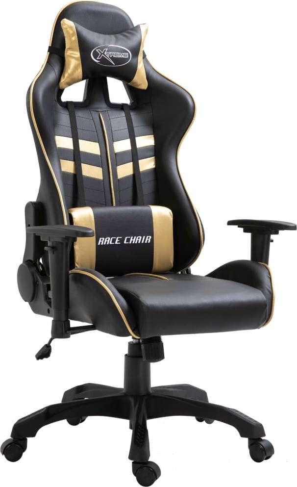  Bild på vidaXL PU Leather Gaming Chair - Black/Gold gamingstol