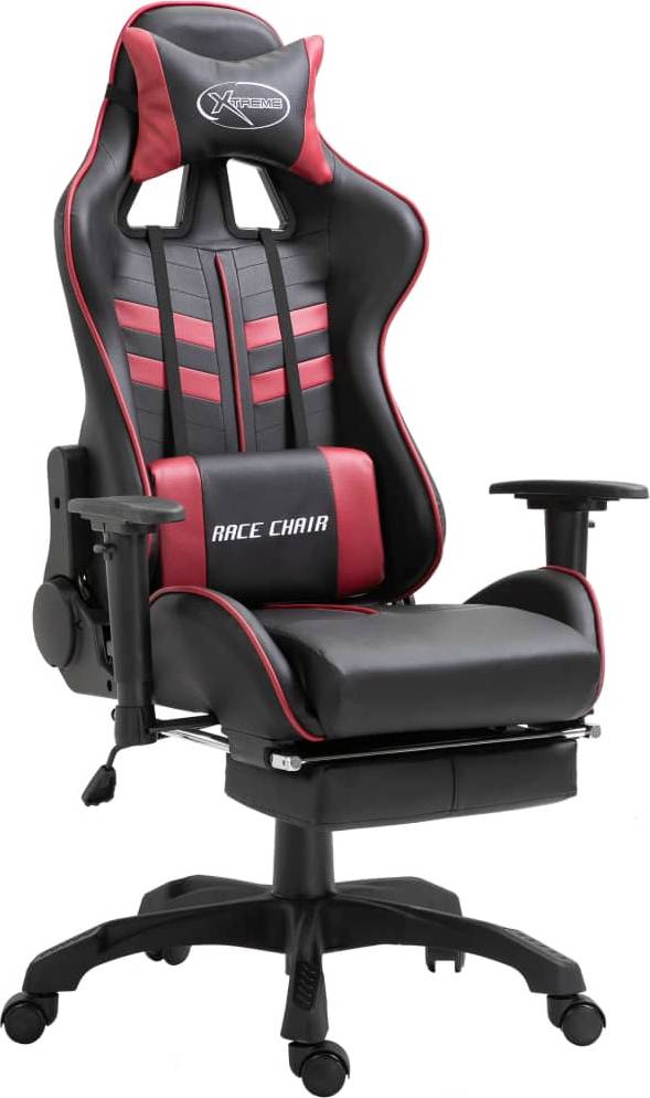  Bild på vidaXL Extendable Footrest Gaming Chair - Black/Burgundy gamingstol