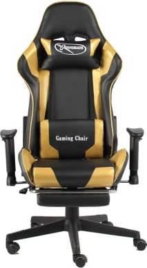  Bild på vidaXL Swivel Footrest Gaming Chair - Black/Gold gamingstol