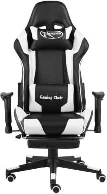  Bild på vidaXL Swivel Footrest Gaming Chair - White/Black gamingstol