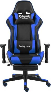  Bild på vidaXL Swivel Footrest Gaming Chair - Black/Blue gamingstol
