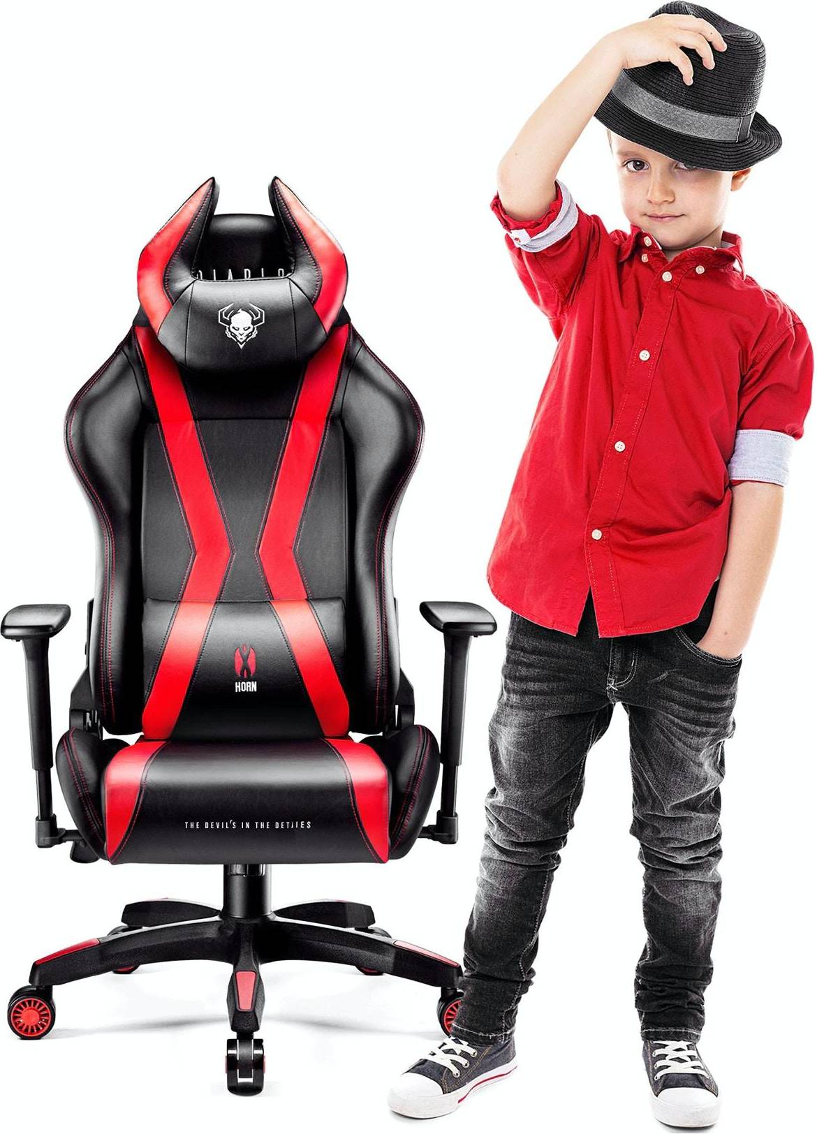 Bild på Diablo X-Horn 2.0 Kids Size Gaming Chair - Black/Red gamingstol