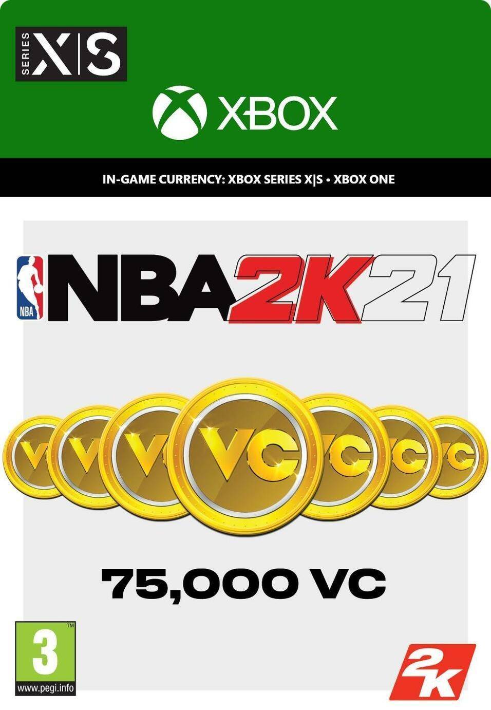  Bild på Microsoft NBA 2K21 75000 VC - Xbox One game pass / saldokort