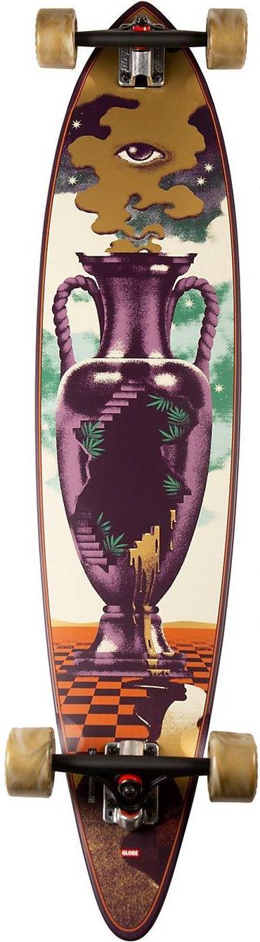 Tropic Lava GLOBE Skateboards Pintail 37 Longboard Complete Skateboard 