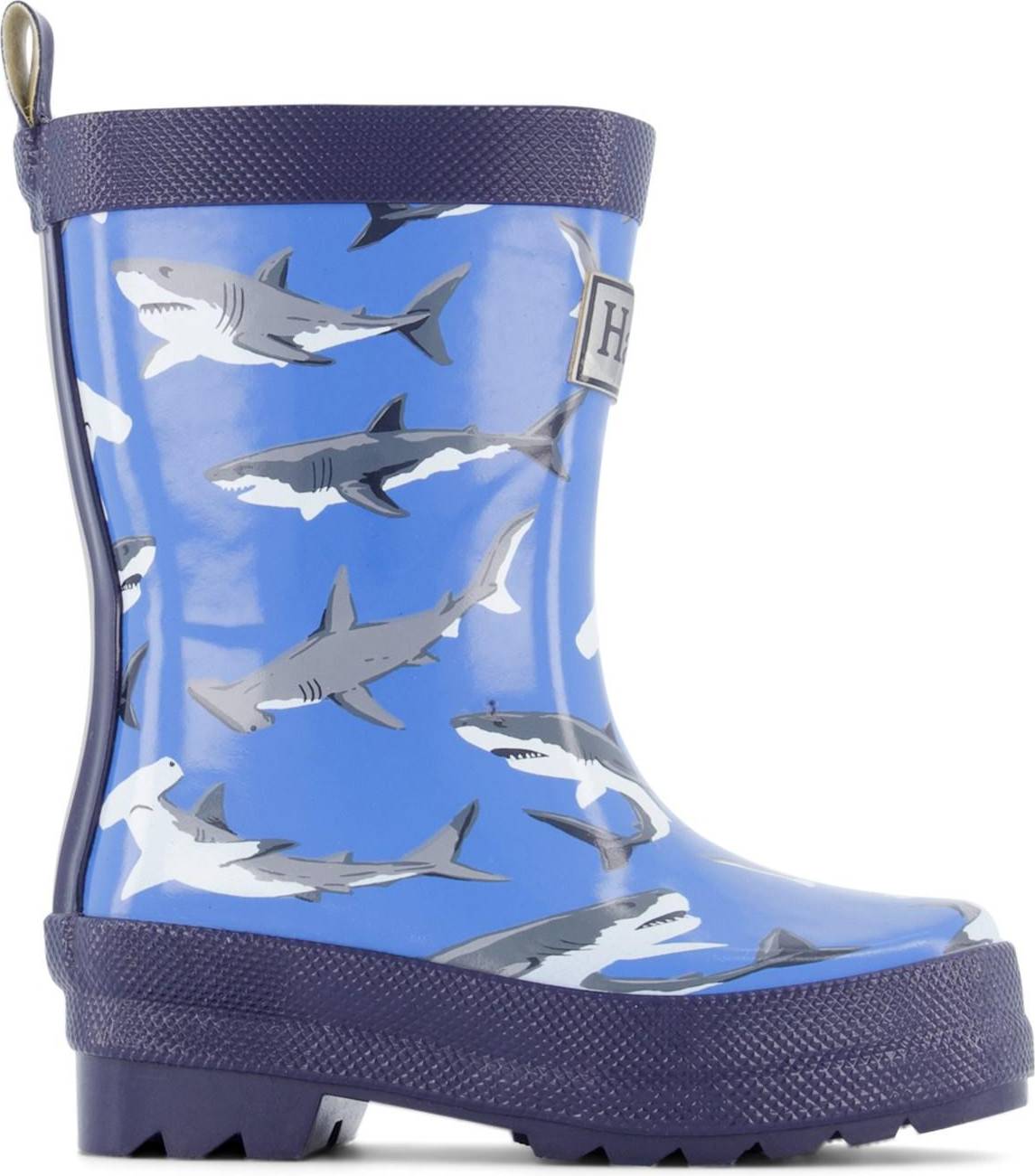  Bild på Hatley Deep-Sea Sharks Shiny Rain Boots - Blue gummistövlar