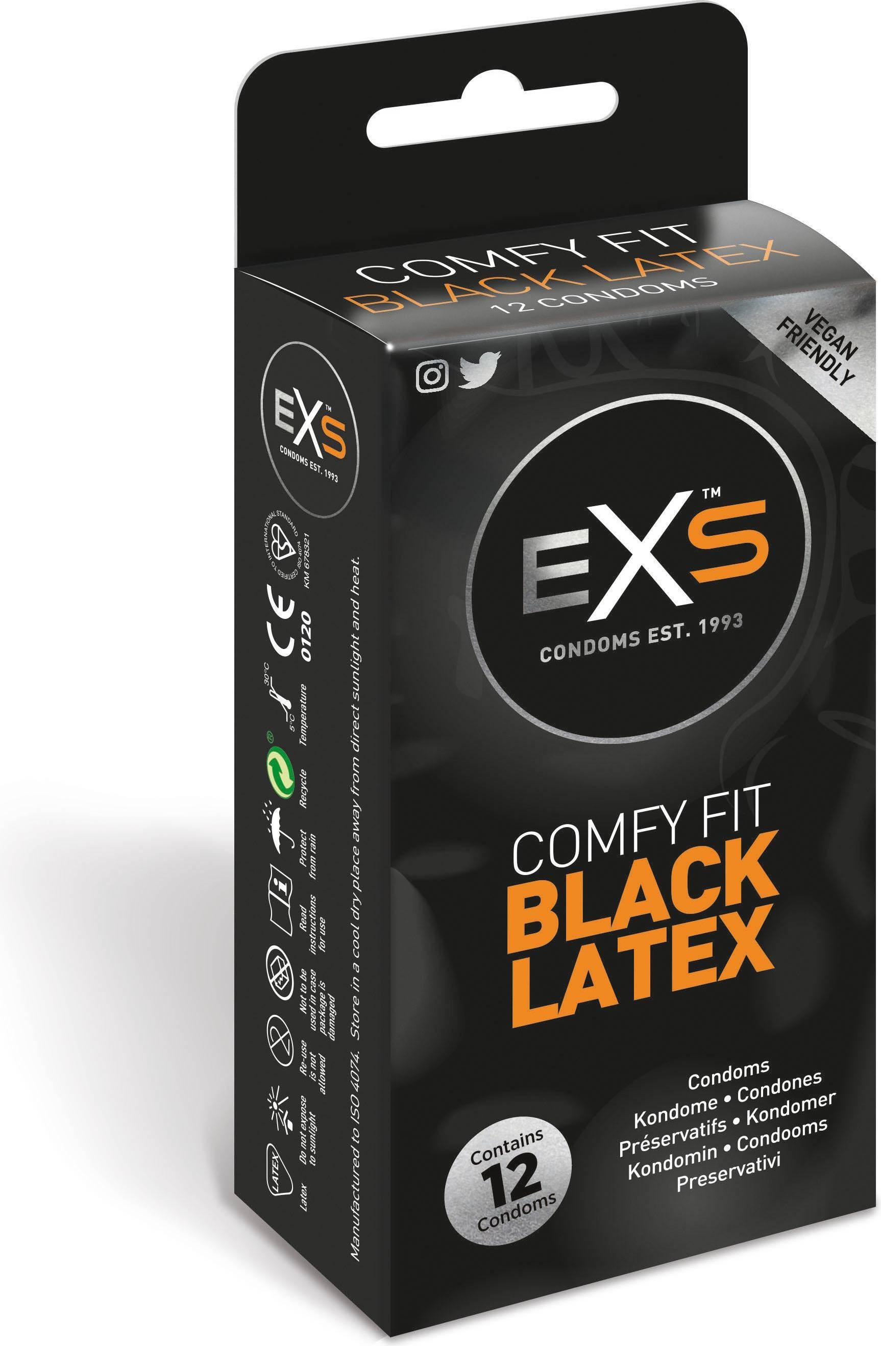  Bild på EXS Black Latex 12-pack kondomer