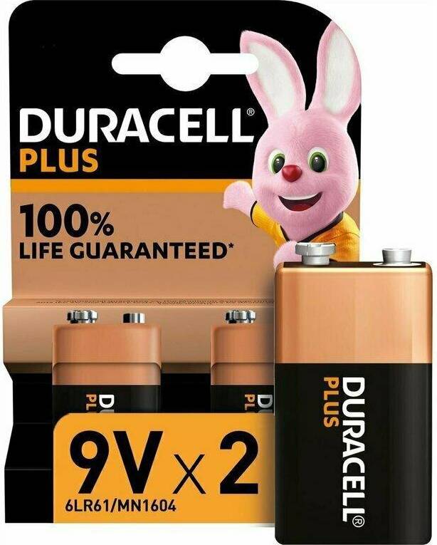 4 x Duracell Plus Power 9V Block MN1604 E-Block 6LR22 Batterie Blister 