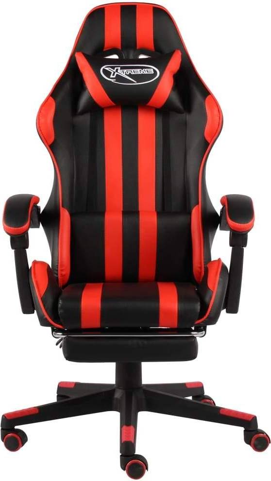  Bild på vidaXL Footrest Artificial Leather Gaming Chair - Black/Red gamingstol