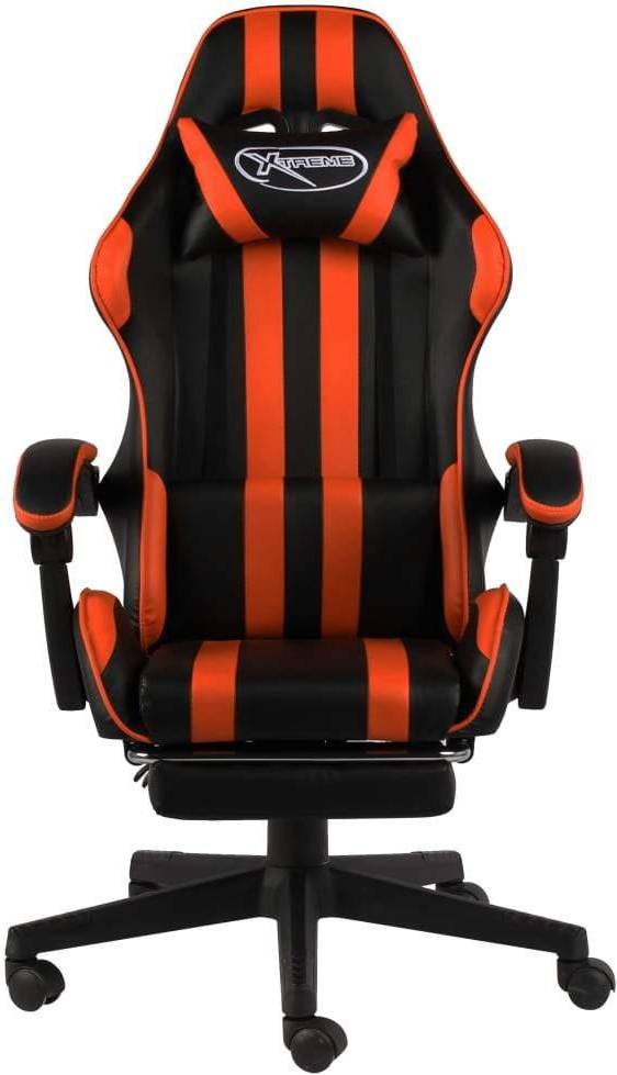  Bild på vidaXL Footrest Artificial Leather Gaming Chair - Black/Orange gamingstol