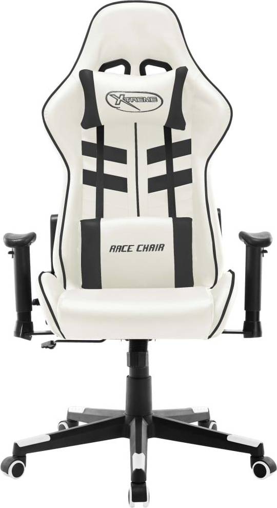  Bild på vidaXL Adjustable Armrest Artificial Leather Gaming Chair - White/Black gamingstol