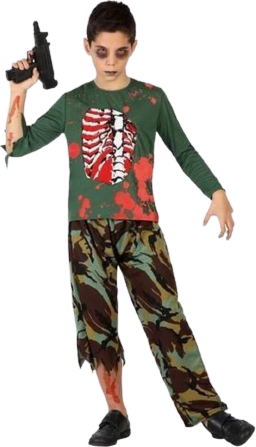 Bild på Th3 Party Kostym för Barn Zombie Soldat