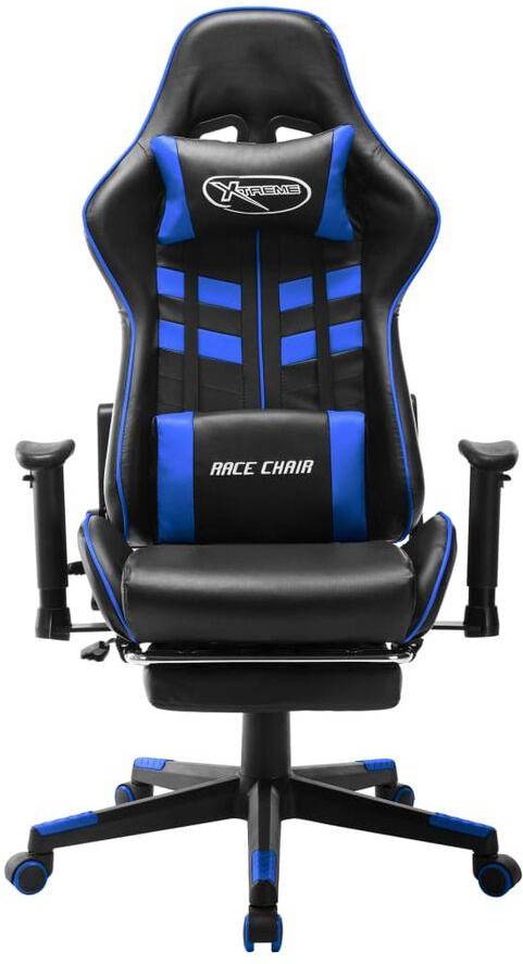  Bild på vidaXL Extendable Footrest Gaming Chair - Black/Blue gamingstol