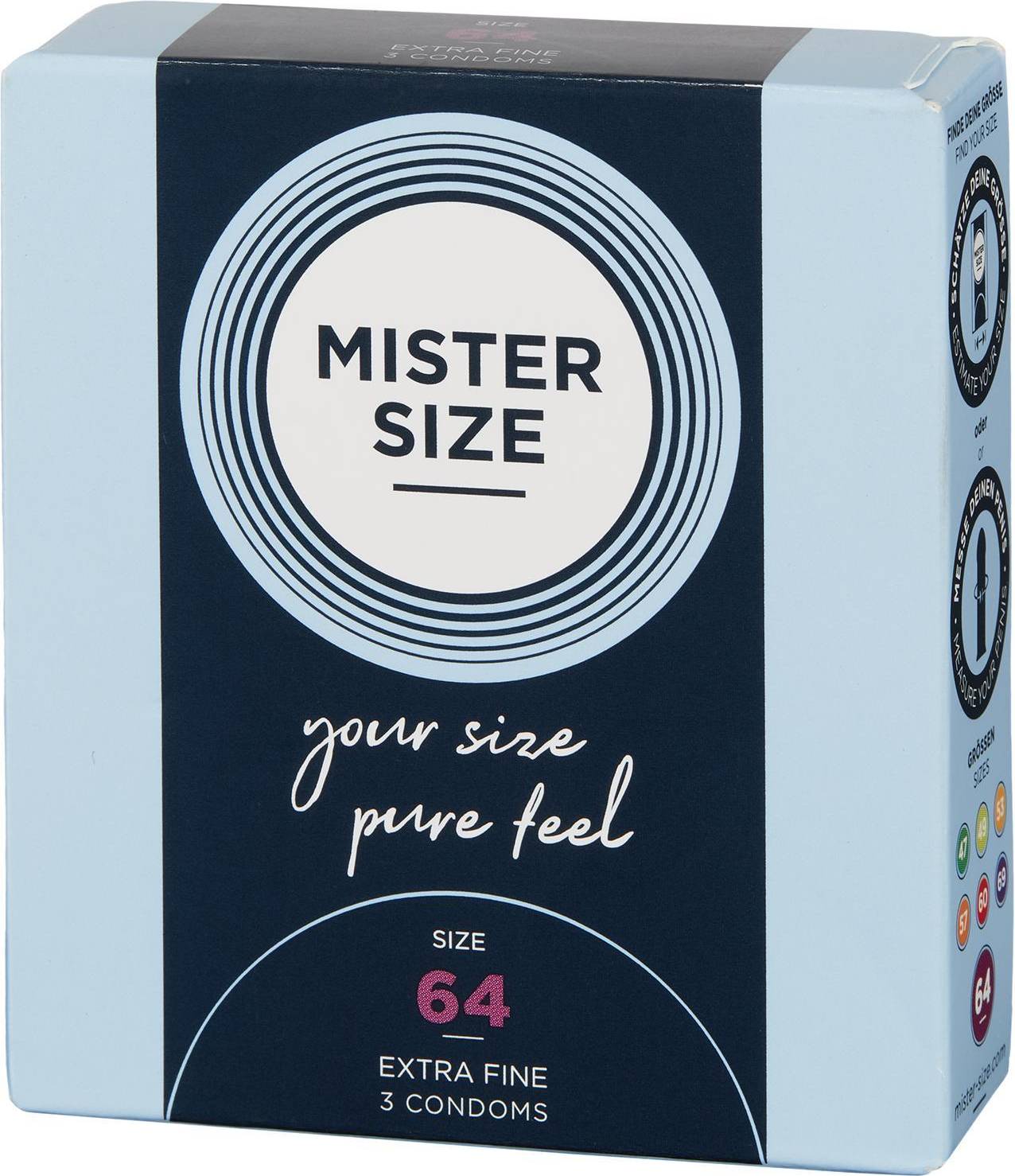  Bild på Mister Size Pure Feel 64mm 3-pack kondomer