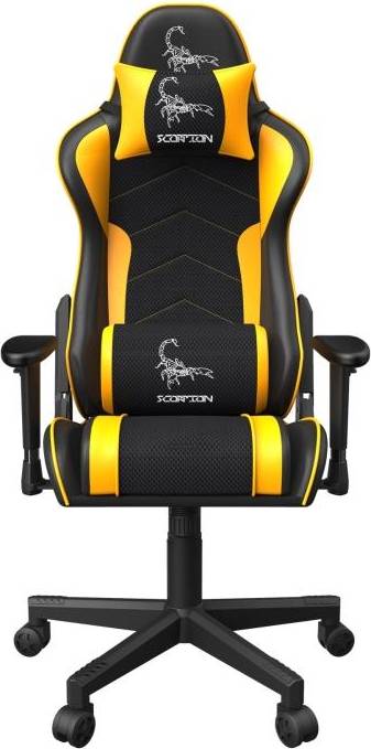  Bild på Gembird Scorpion Ergonomic Gaming Chair - Black Mesh/Ferrari Yellow gamingstol