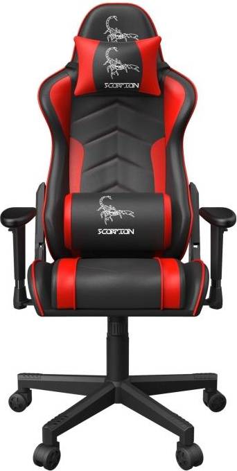  Bild på Gembird Scorpion Ergonomic Gaming Chair - Black Mesh/Red Skin gamingstol