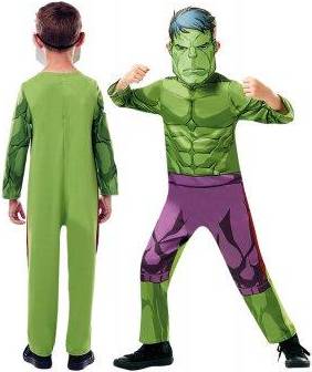 Bild på Rubies Marvel Avengers Hulken Jumpsuit med mask (Storlek: 104 cl)