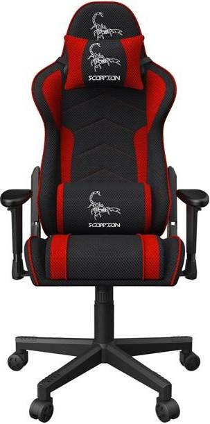  Bild på Gembird Scorpion Fabric Gaming Chair - Black Mesh/Red Mesh gamingstol