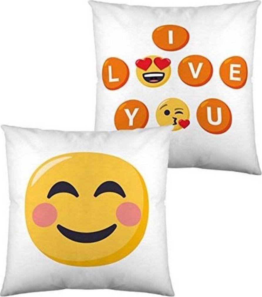  Bild på Emoji I Love You Komplett dekorationskudde Vit (40x40cm) prydnadskudde