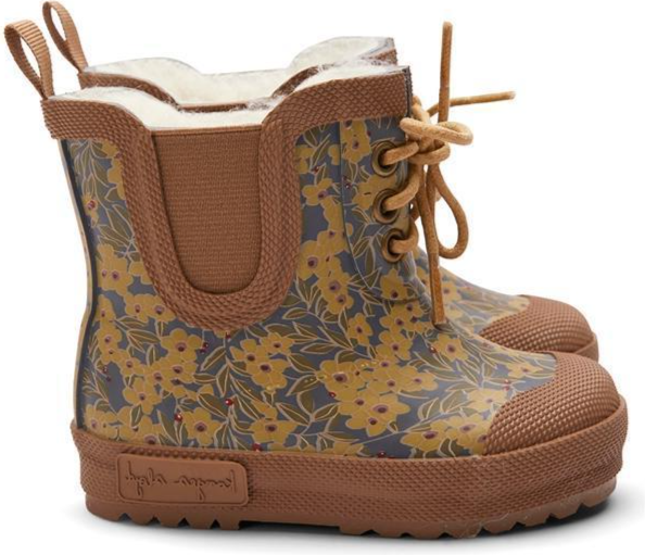  Bild på Konges Sløjd Thermo Boots Print - Winter Leaves Mustard gummistövlar