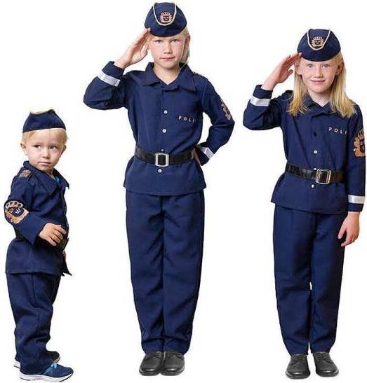 Bild på Wilbers Karnaval Svensk Polis Barn Maskeraddräkt Large