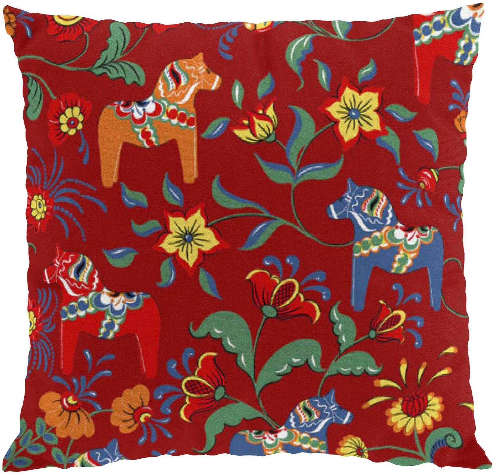  Bild på Arvidssons Textil Leksand Kuddöverdrag Multifärgad, Röd (45x45cm) prydnadskudde