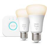 Philips White Starter Kit LED Lamps 9.4W E27 2-pack