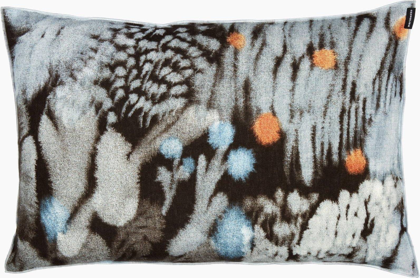  Bild på Marimekko Kuisma Kuddöverdrag Blå, Brun, Orange (60x40cm) prydnadskudde