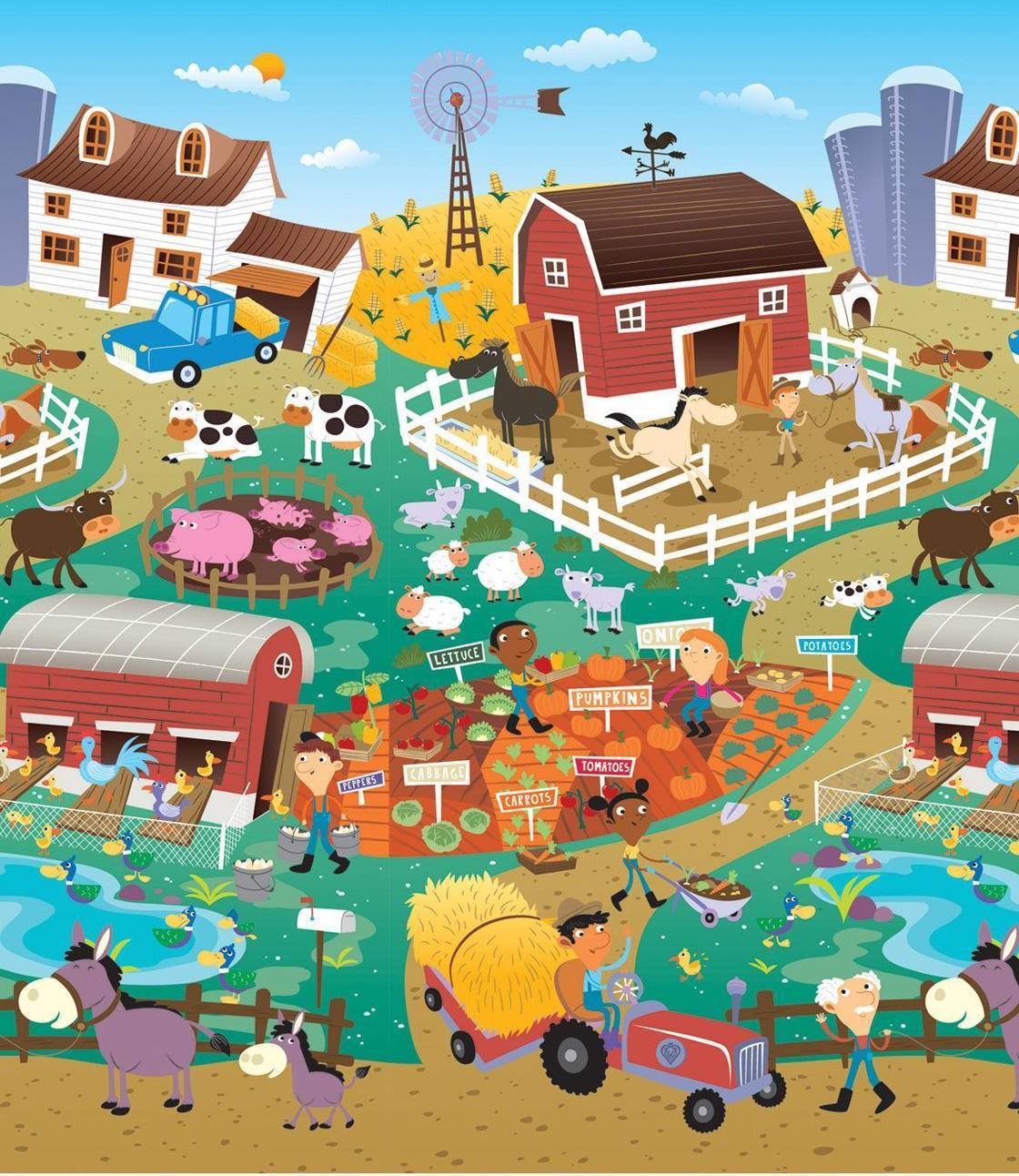  Bild på Uber Kids Play Mat Farm/City lekmatta