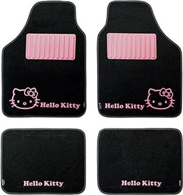  Bild på Hello Kitty Set med bilgolvmattor Star Universal Svart Rosa (4 pcs) lekmatta