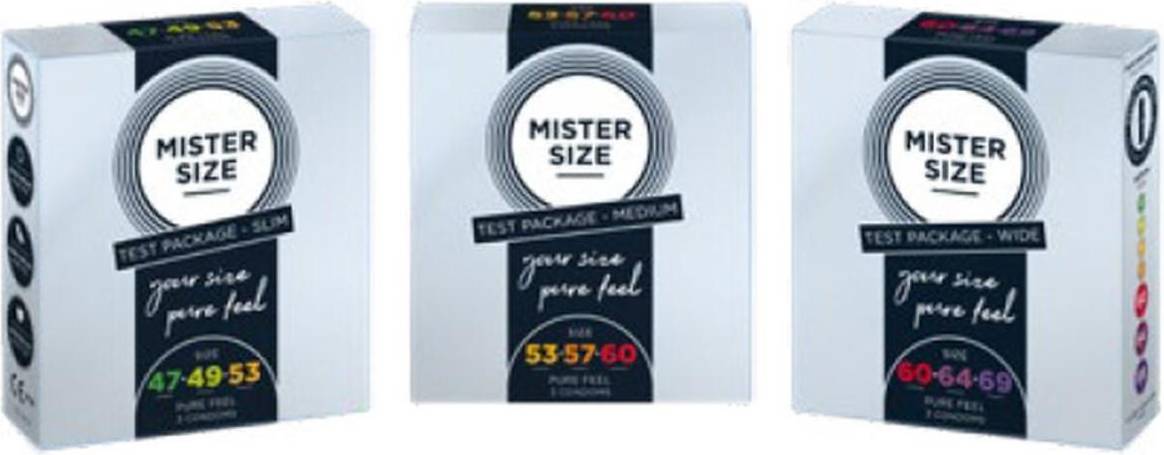  Bild på Mister Size Pure Feel Trial 60-64-69mm 3-pack kondomer