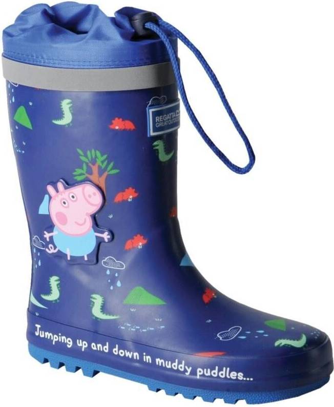  Bild på Peppa Pig Kid's Splash Dinosaur Wellington Boots - Royal Blue gummistövlar