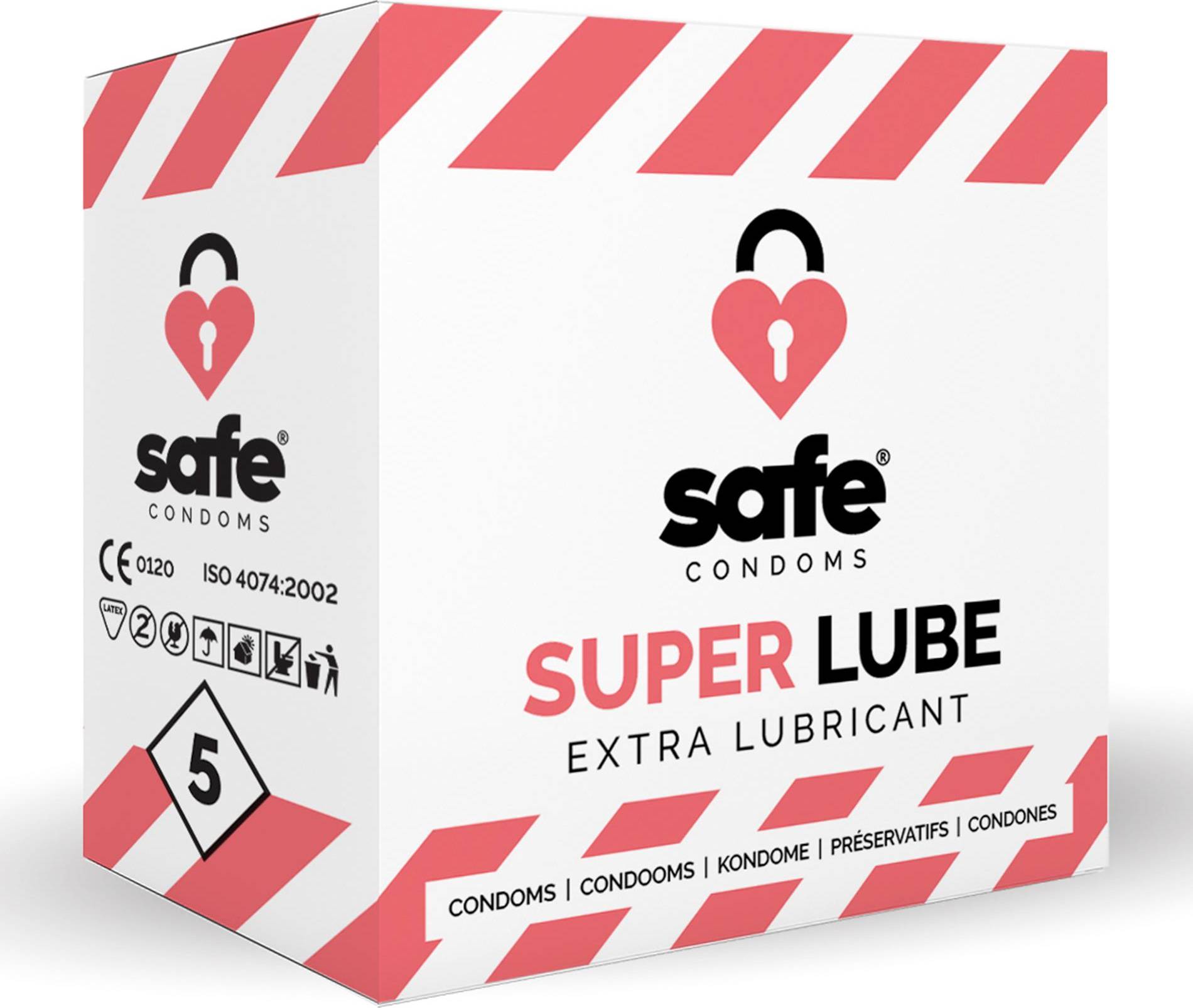  Bild på Safe Super Lube Extra Lubricant 5-pack kondomer